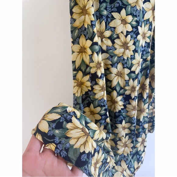 Vintage 90s My Michelle Raton Flouncy Floral Zip up Dress- Size S/M - Picture 4 of 6